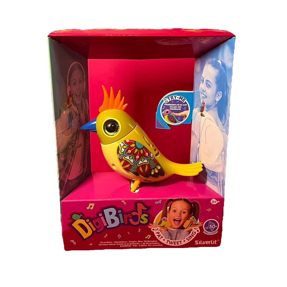 Digi Birds Silverlit Interactive Pet Bird‎ With 50+ Melodie's Yellow & Green NIB